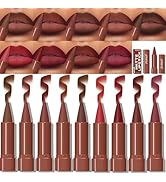 MooGlamor Matte Lip Liner Set Gradient Velvet Lip Crayon with Retractable and Long-Lasting Lipsti...