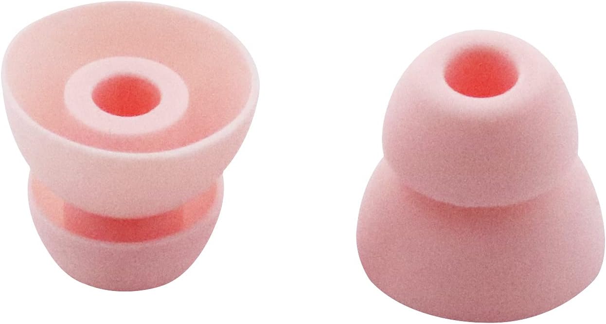 ALXCD Replacement Ear Tips for Powerbeats Pro Headphone, 8 Pairs S/M/L/D 4 Sizes Soft Silicone Earbud Tips, Fit for Powerbeats Pro (Cloud Pink)