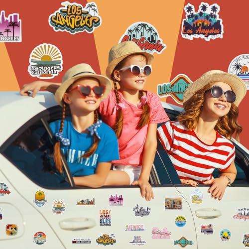 Konohan 30 Pcs Los Angeles Souvenirs Gifts Los Angeles Magnet for Refrigerator City Magnetic Fridge Stickers for Home Decoration