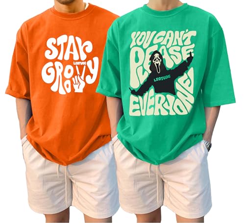 Image of LEOTUDE Men's Cotton Oversized Fit T-Shirt