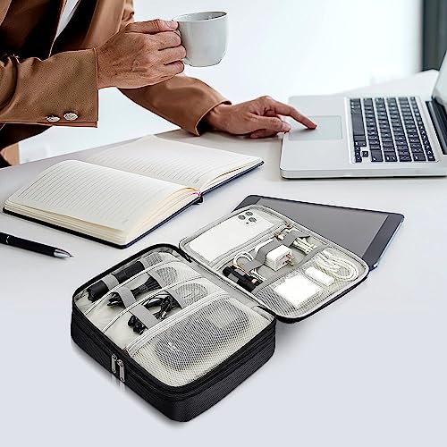 Bolsa organizadora de cabos de viagem, 3 camadas de acessórios eletrônicos de grande capacidade à pr