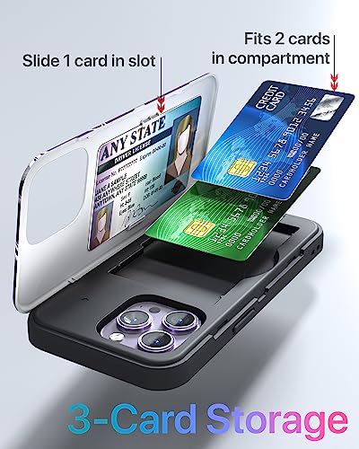TORU for iPhone 14 Pro Max Wallet Case with Card Holder, Hidden ID Credit Card Slot Flip Kickstand - Image 2
