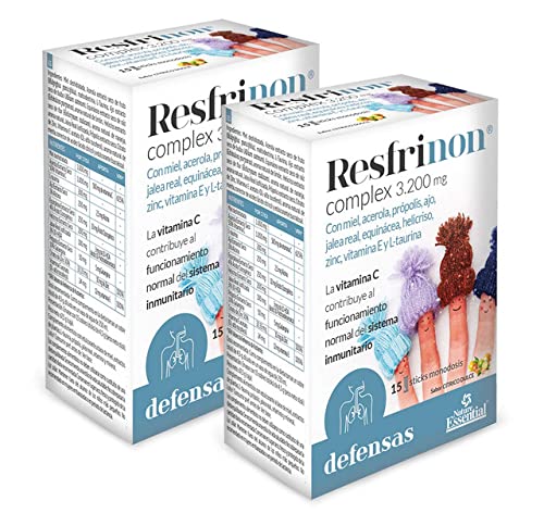 Nature Essential - Resfrinon Complex 3200 mg - Pack 2 Unidades - 15 Sticks Monodosis - Ayuda al Funcionamiento del Sistema Inmunológico - Miel y Jalea Real