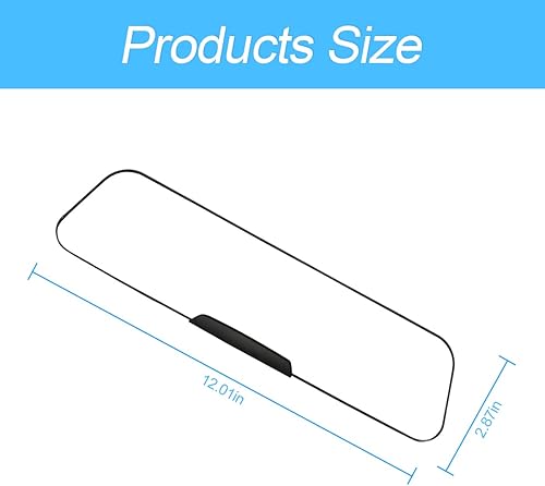 Miniatura 2 de Espejos retrovisores para automóvil, espejo retrovisor trapezoidal panorámico con clip interior para automóvil, amplio rango de visión, HD de 12