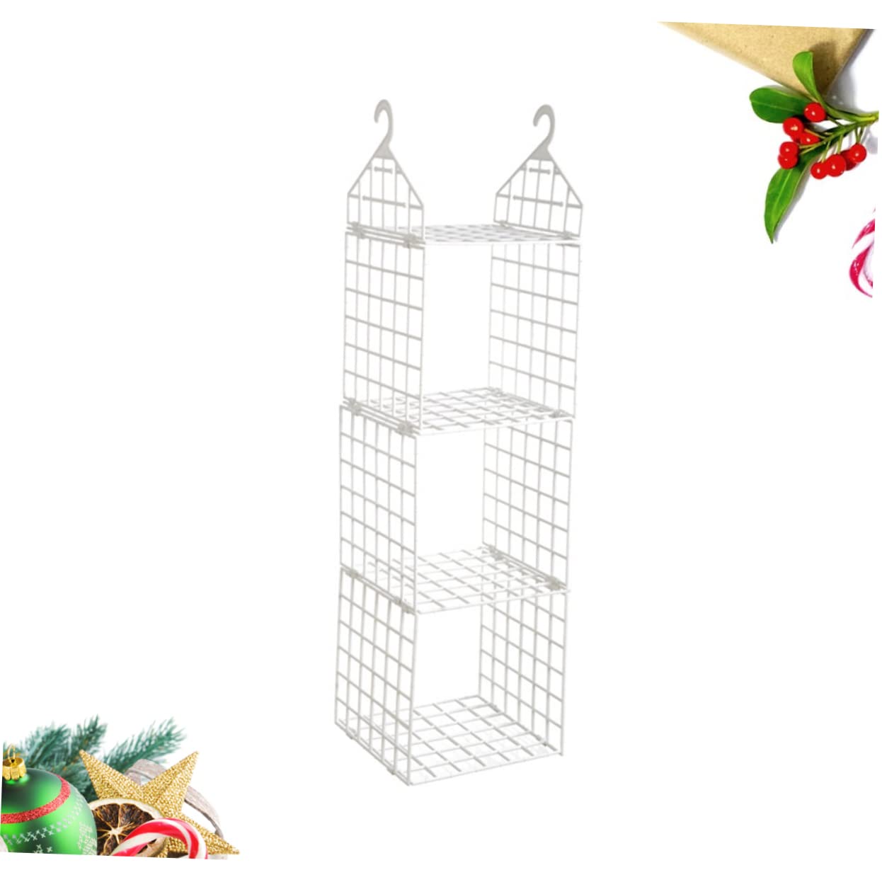 MAGICLULU Hängender Kleiderschrank Organizer, Dreilagig, Faltbar, Pp, Weiß | Pyjamas und Kleidung, mit Haken, Belüftet, Breite Öffnung, Einfach Abzunehmen