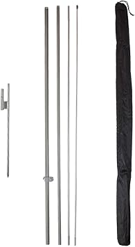 Vispronet Basic Large Feather Flag Pole Set Swooper Flag Pole Set Includes 4 Poles, 1 Ground Stake, and 1 Carrying Bag - Fits 2.6ft x 11.2ft Feather Flags No Flag Included