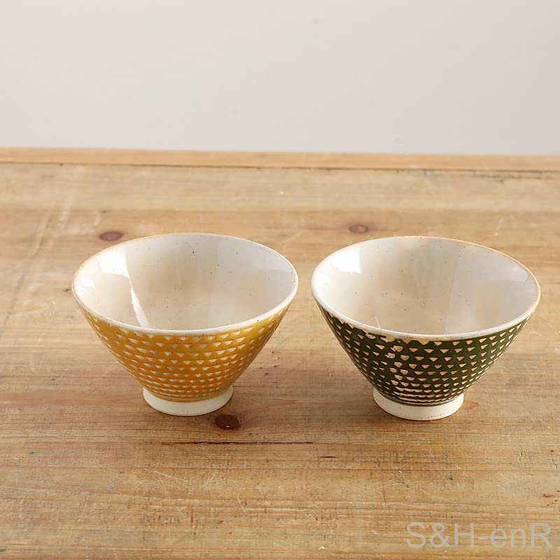Amazon | 波佐見焼 茶碗 ペアセット 勲山窯 色釉カンナ | 夫婦