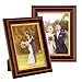 Produktbild PHOTOLINI 2er Set Bilderrahmen 15x20 cm Antik Dunkelbraun mit Goldkante Massivholz mit Glasscheibe inkl. Zubehör