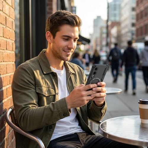 Image of ShieldTech Back Cover Case for Samsung Galaxy S25 Edge 5G | 360 Protection Mobile Phone Case | Mag-Safe | Samsung Galaxy S 25 Edge Back Cover | Samsung Galaxy S25Edge 5+G - Black TPU + PC