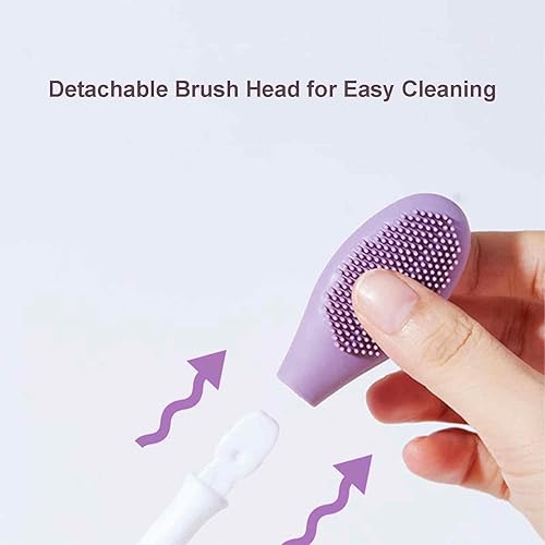 Miniatura 6 de CRAVIN Cepillo de limpieza facial, cepillo de doble cabeza  Cepillo aplicador facial de mano para limpieza profunda de la piel