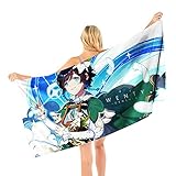 QAHEART Japanese Anime Quick-Dry Bath Towels Anime Characters 3D Printing Beach Towel, Super Absorbent, Lightweight, for Camping,Hiking,Travel,Swimming 140x70cm