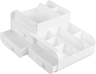 فوميز. صندوق تخزين مستحضرات التجميل، منظم فرش المكياج، منظم سطح المكتب، منظم سطح المكتب، منظم مستحضرات التجميل، منظم المكياج، منظم مكتبي، منظم مكتبي، ابيض ذا هيبس