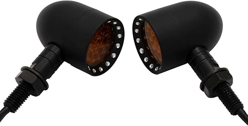 Miniatura 4 de FATECIM 2 intermitentes LED para motocicleta, luz intermitente de bala de alta resistencia, lente ámbar, universales para Harley Davidson, Honda,