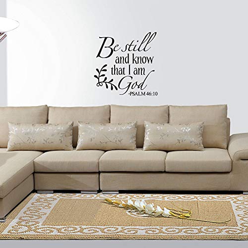 Be Still And Know That I Am God - Psalm 46:10 Vinyl Wall Decal Christian Inspiring Bible Quotes Religious Letters Home Decor Wall Stickers #TOP2