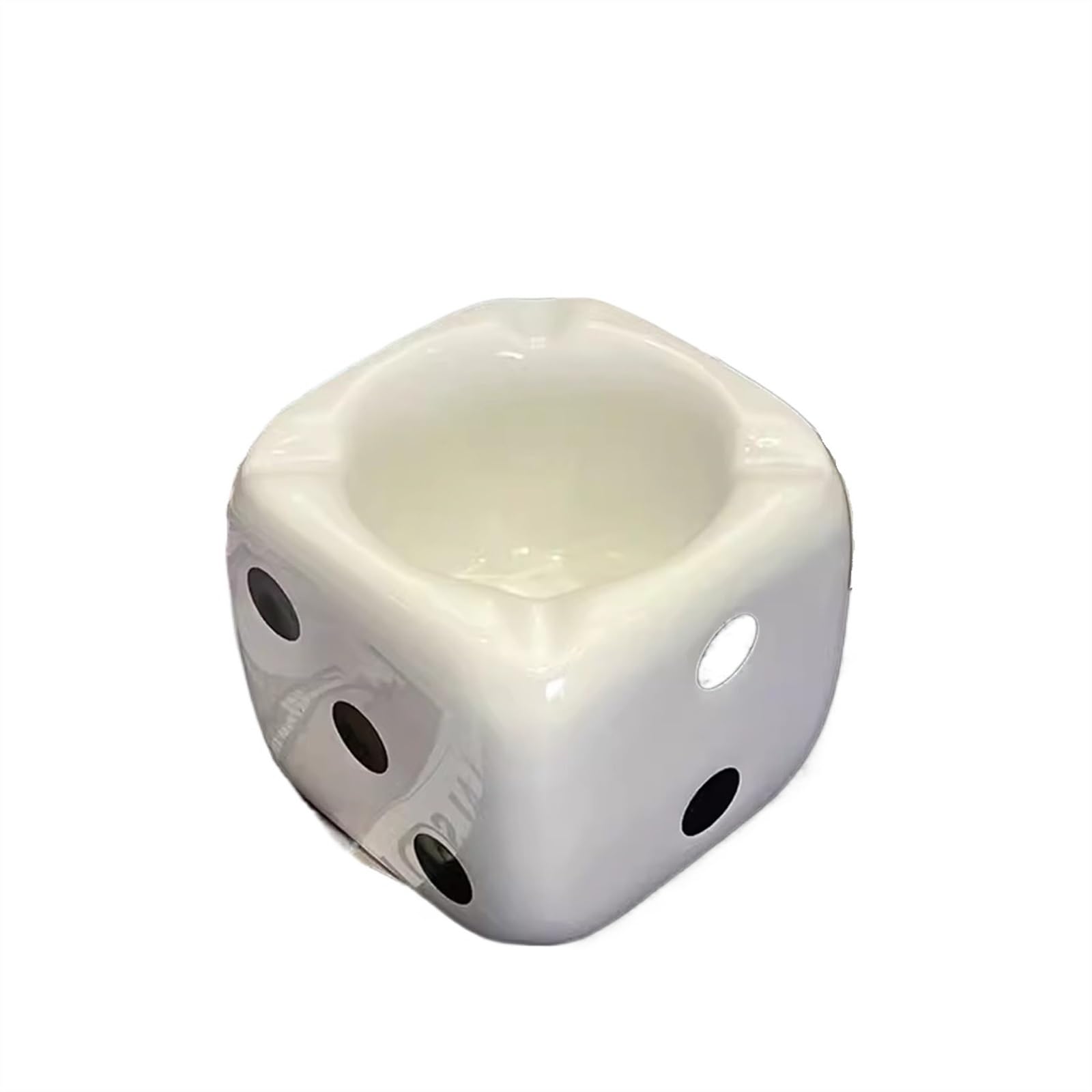 Wqqyu6hkf White-A Indoor Decorative Ceramic Desktop Ashtray, Indoor And Outdoor Cigarette, For Home Office Decoration For Desktop(White-A)