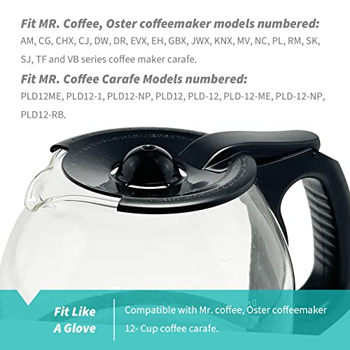 2-Pack Replacement Carafe Lid For Mr. Coffee 12 Cup Glass Coffee Carafe Pot, Part# 112435001000 #TOP4