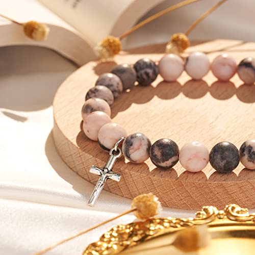 Godmother/Godfather Gifts, Natural Stone Cross Bracelet for Godparents/Godmother Godfather Proposal4