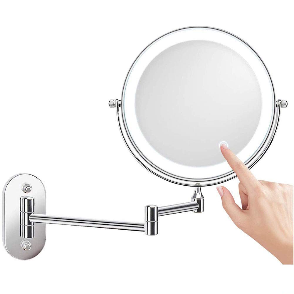 Miroir de Maquillage Mural 8" 10x FIDEMM Double Face pour Rasage