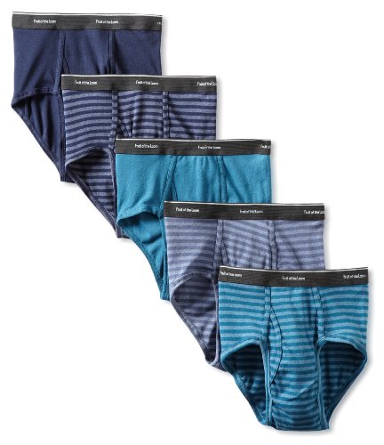 Fruit of the Loom Men's Stripe Solid Brief(Pack of 5)