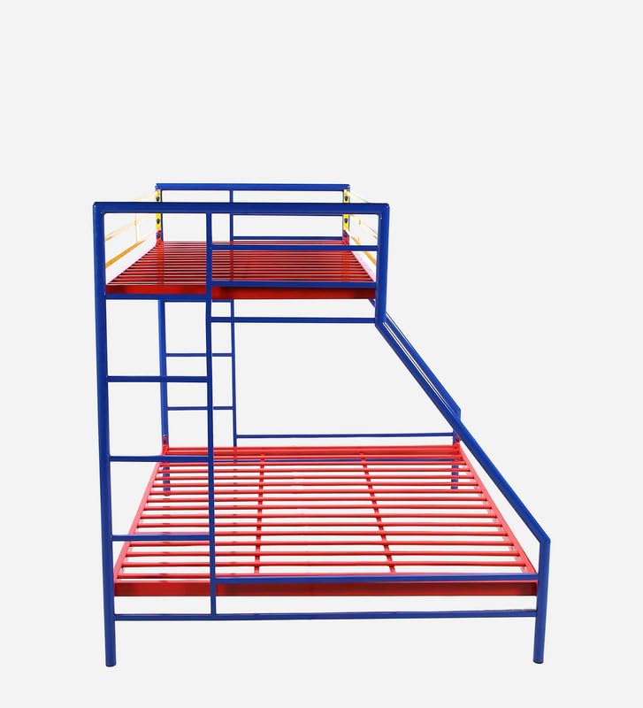 Image of Twin Over Twin Metal Bunk Bed | Bunk Bed Without Storage for Kids & Adult | Double Decker Cot for Kids Room | Space-Saving | Metal Bunker Cot (Mattress Included) (Pink)