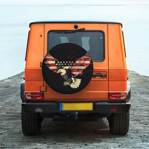 Image of Spare Tire Cover American Eagle Wheel Covers USA Flag Weatherproof Universal Wheel Protectors for Rv SUV Camper Travel Trailer 14 Inch