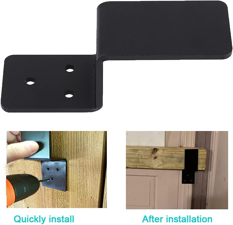 2pcs 2x4 Door Barricade Brackets| Door Barricade Open Bar Holder |Heavy Duty Steel Drop Open Bar Security Door Lock Z Bracket Fits 2x4 Boards,Tool Hanger for Your Home,Barn,Gate,Shed,Garage