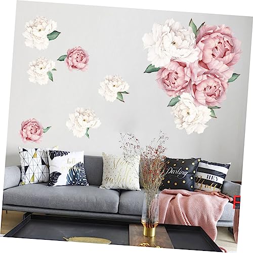 Decoración de dormitorios sin obras con póster adhesivo de peonía SHINEOFI 5
