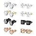 Produktbild Fu You 8 Paare Set Edelstahl Zirkonia CZ Ohrstecker für Herren Damen Ohrringe Männer Schwarz, Ohrringe Damen Stecker, Ohrringe Herren Diamant, Ohrstecker Männer Silber Gold Tunnel Piercing Klein 8MM