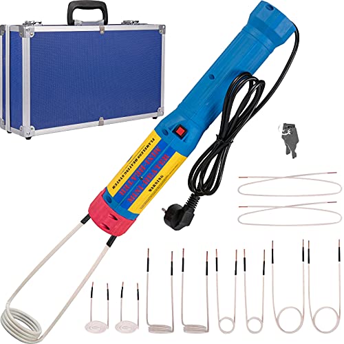 VEVOR Juego de Calentador de Inducción Magnético 1 KW Calentador de Inducción de Pernos con 10 Bobinas de Inducción Removedor de Pernos del Calentador de Inducción para Quitar Pernos y Tuercas