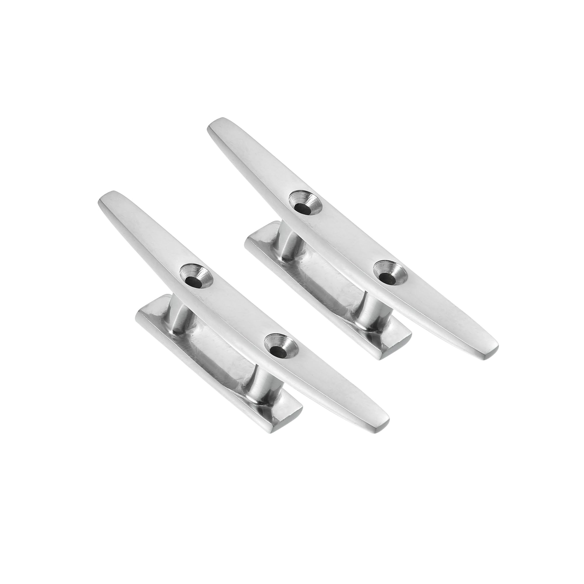 Motoforti 2pcs 4" Stainless Steel Flagpole Cleat Hook Boat Deck Rope Cleats Long-lasting