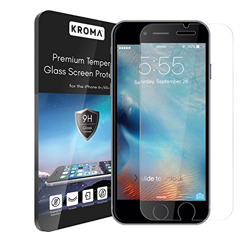 Valloowink iPhone 6 Plus Glass Screen Protector Kromatic&Trade [Krystalin Series] World's Thinnest Ballistic Glass,99.9% Touch-Screen Accuracy, Ultimate Protector from Bumps,Drops,and Scrapes
