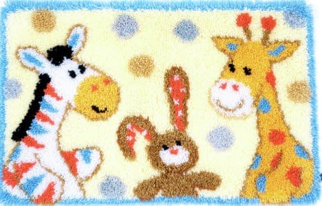 Latch Hook Rug Kit"Nursery Animal Fun" 70x45cm
