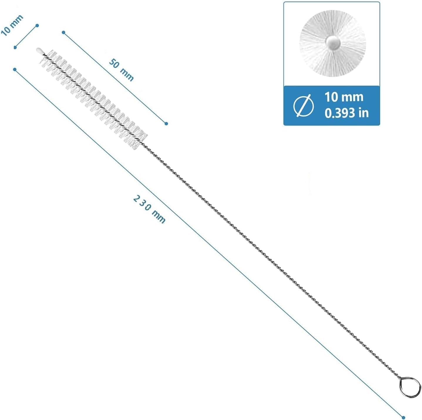 3 spazzole per cannuccia, 23 cm, spazzola per la pulizia di cannucce, piccoli tubi, accessori per biberon, provette, ideali per aperture strette