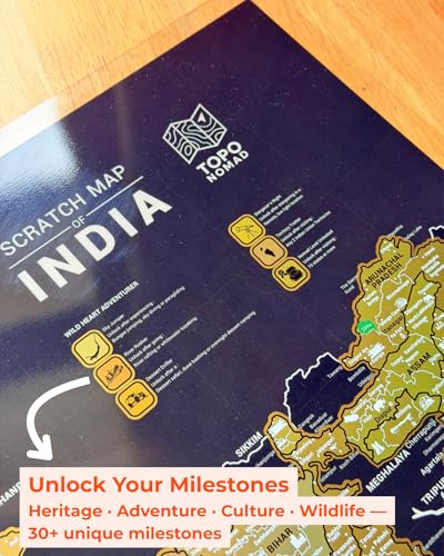 Image of India Travel Scratch Map | Travel Gifts | Travel Journal Altrenative