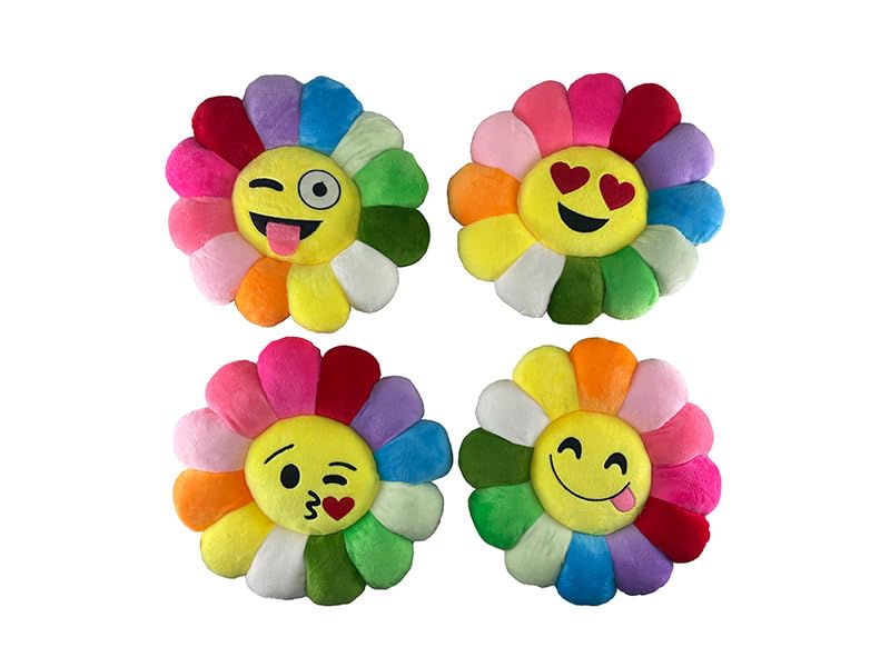 BEPER Cojín de Peluche con Flor de 30 cm, 4 fantasías emocionales, Suave de poliéster, Lavable en Agua, cojín para niños, Dormitorio y Viaje, 0 Meses +