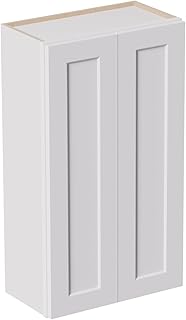 Solid Wood Kitchen Wall Cabinets, 24 Inch Wide Over The Toilet Storage Cabinet, Bathroom Organizer Cabinets with 2 Shaker Door & 3 Shelves, Easy Assembly for Dining Room, Laundry - White