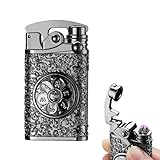 GADATOP Elektrisches Feuerzeug, Lichtbogen, Plasma-Feuerzeug, flammenlos, wiederaufladbar, USB-C-Feuerzeuge (kunstvolles Schwarz)