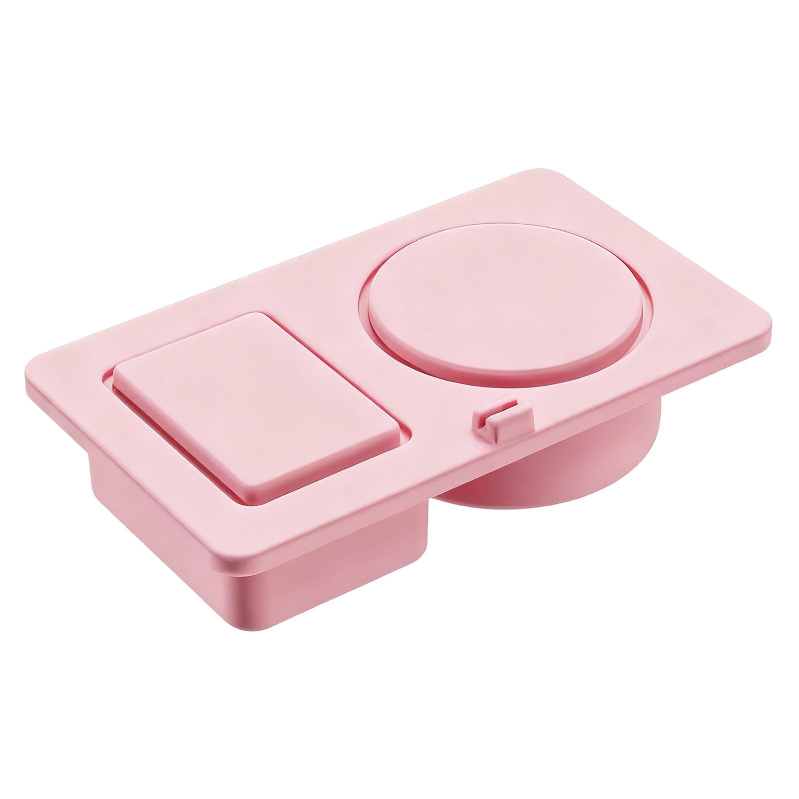 carotoe Food Grade Silicone Two Section Snacks Box Secure Cover Kitchen Organizers Travel Essential Camping Food Carriers Silicone Double Compartment Condiment Container