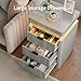 Yanosaku Night Stand Set of 2 with Charging Station, 3-Drawer Fluted LED Bedside Tables with Sliding Top & USB Outlets, Modern End Tables for Small Bedroom Living Room, Grey