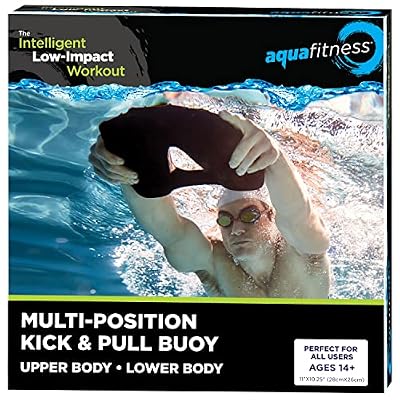 AQUA Fitness, 3-in-1 Combo Pull-Kick-Swim Kickboard, EVA Foam Swim Training Device, Adults