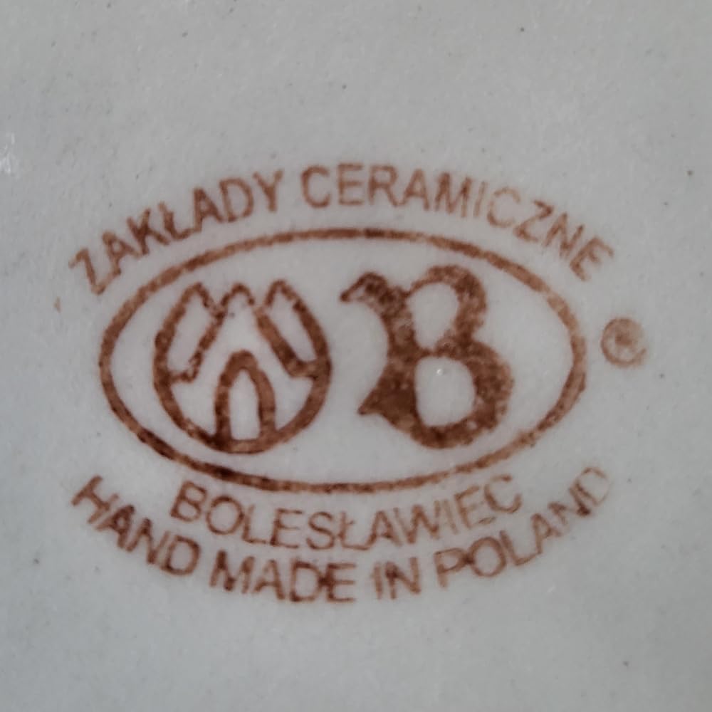 Zakłady Ceramiczne Bolesławiec Handgemachte Bunzlauer Keramik Müslischale, Ø14,0cm, Blaubeeren-Motiv, für Snacks, Reis, Eis, Nudeln, Hochwertiges Geschenk