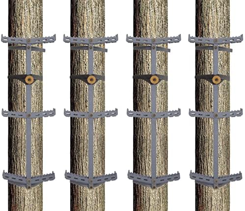 Rhino Treestands 31" Climbing Sticks with Fold Out Tread Steps for Easy Climbing (4-Pack), Grey