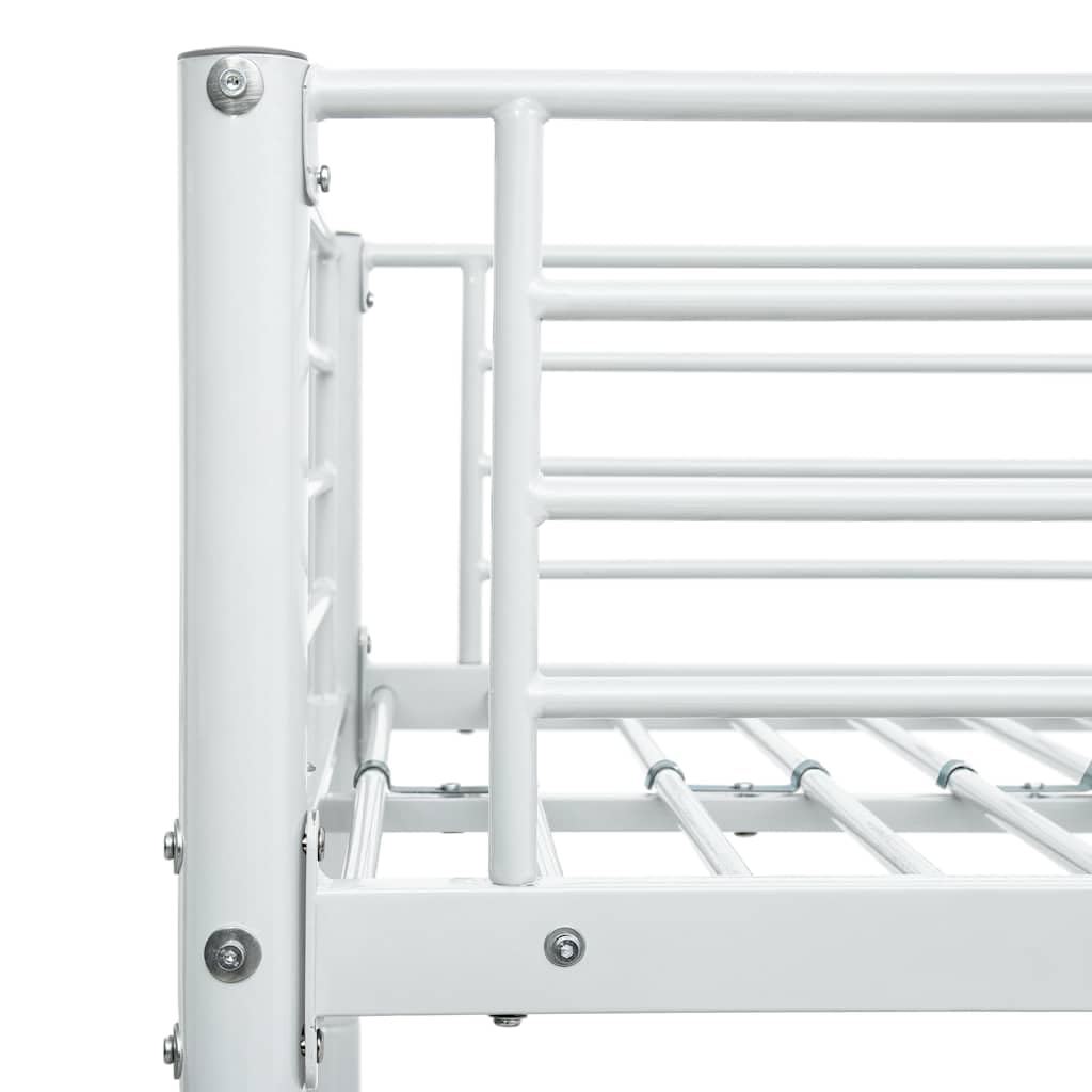 vidaXL Letto a Castello Bianco in Metallo 90x200 cm