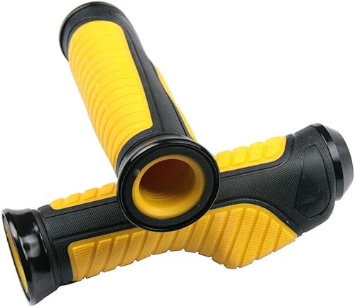 Miniatura 3 de MotorToGo Yellow Handlebar Gel Hand Grips with Black End Cap Compatible for Kawasaki Ninja H2R