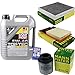 Produktbild Filter Set Inspektionspaket 5 Liter Liqui Moly Motoröl Top Tec 4100 5W-40 MANN-FILTER Innenraumfilter Luftfilter Ölfilter