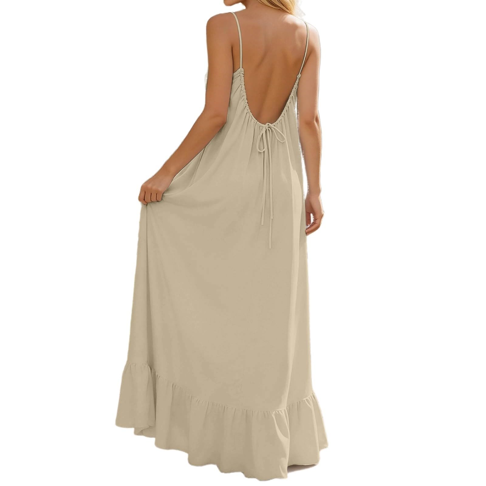 Camisola de verano de moda para mujer, sin espalda, para playa, suelta, verano, verano, verano, verano, verano, cita, noche, casual, salir, regreso a casa, trabajo, fluido, modesto, para mujer
