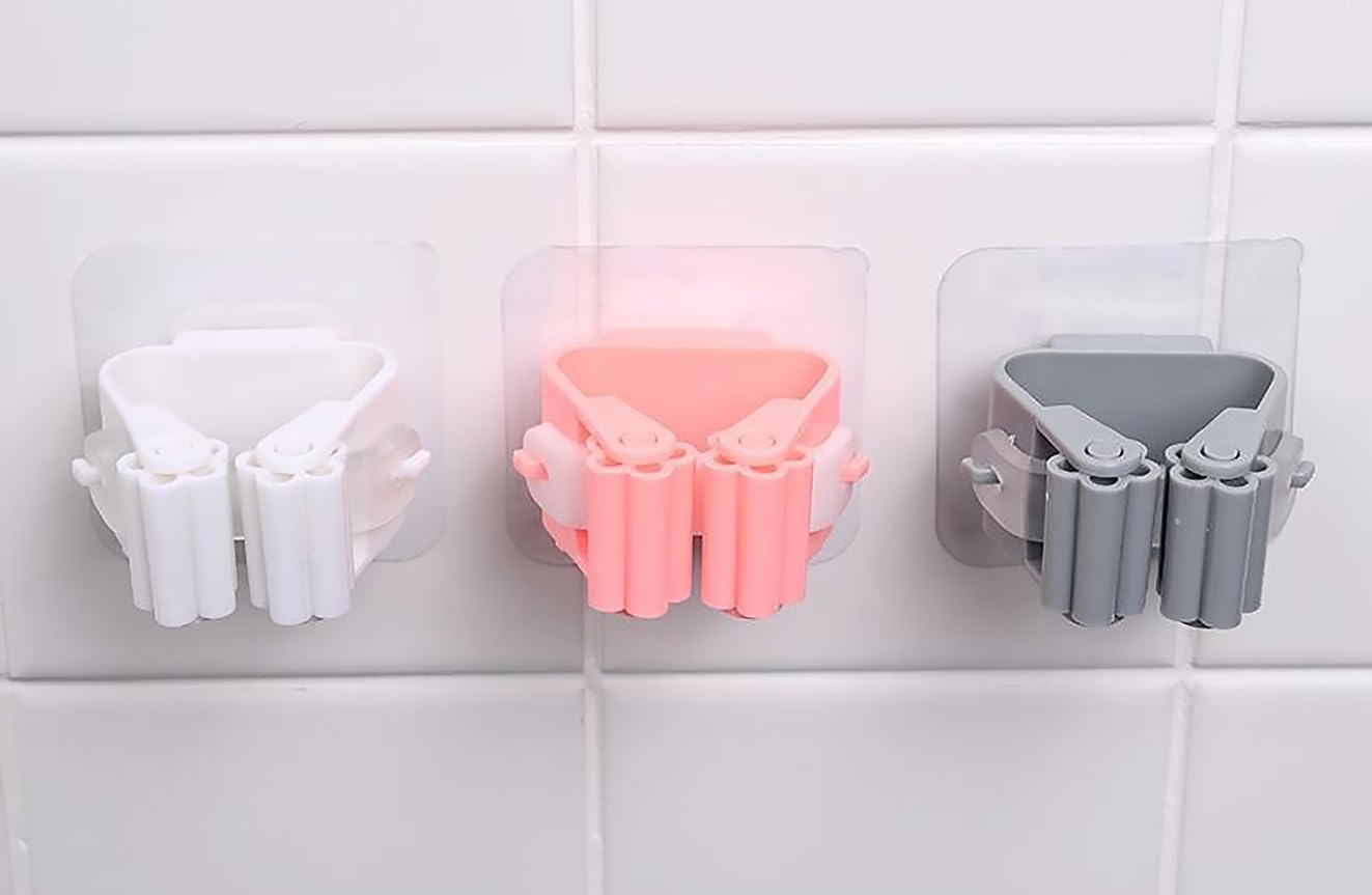 Hilosofy Mop Holder Self Adhesive Hooks, Steel and Metal Shelves Broom Holder Wall Plastic Waterproof Multicolour for Bathroom & Kitchen, Multipurpose (Slots, Pack of 2 Pcs) (B0CYXJS2GF) Amazon Price History, Amazon Price Tracker