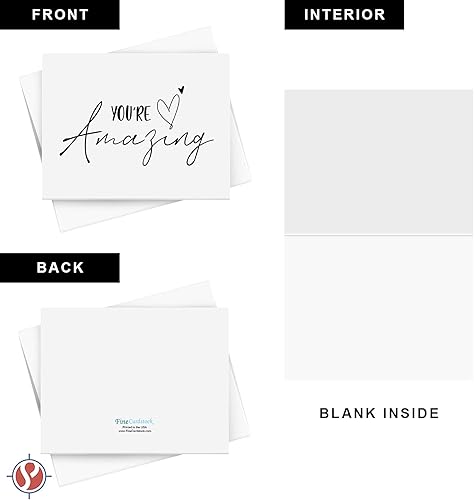 Miniatura 2 de Tarjetas de felicitación y sobres "You're Amazing" – Elegantes saludos plegables de agradecimiento, aliento y agradecimiento para amigos y