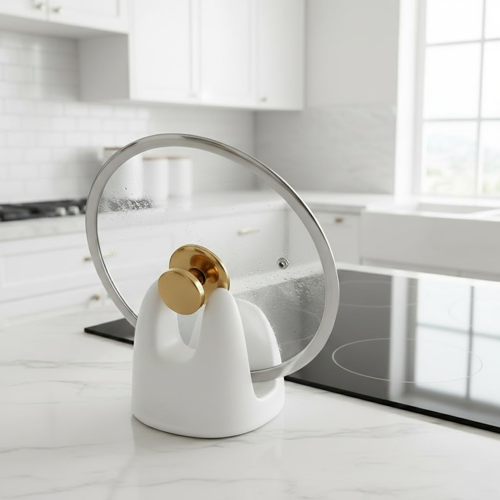 Nihow Ceramic Pot Lid Holder While Cooking for Kitchen Counter/Stove Top