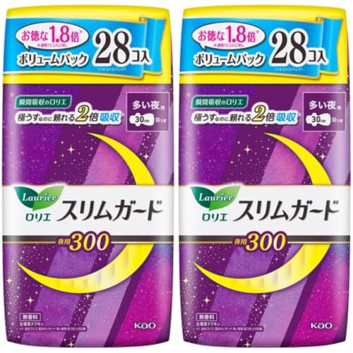 【大容量】スリムガード 30cm 多い夜用 羽付き ボリュームパック 28個入り ×2パック